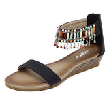 Women's Sandal Dangling Ankle Strap Beaded Embellished - vmlfashion-com