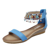 Women's Sandal Dangling Ankle Strap Beaded Embellished - vmlfashion-com