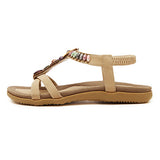 Women's Sandals Multicolored Bead Trim - vmlfashion-com