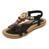 Women's Sandals Multicolored Bead Trim - vmlfashion-com