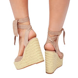 Women's Open Toe wedge Heels Shoes - vmlfashion-com