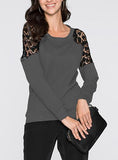 Women's Black Long Sleeve Laced Shoulder Top - vmlfashion-com