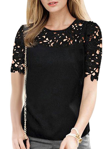 Women's Flower Lace Top - vmlfashion-com