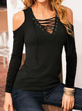 Women's Crossed Laced Off shoulder Top - vmlfashion-com