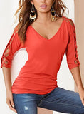 Ladies X Cut Sleeve top - vmlfashion-com