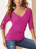 Ladies X Cut Sleeve top - vmlfashion-com