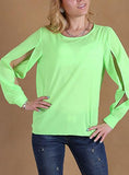 Women's Casual Cutouts on Sleeves Top - vmlfashion-com