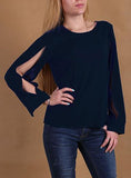 Women's Casual Cutouts on Sleeves Top - vmlfashion-com