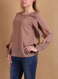 Women's Casual Cutouts on Sleeves Top - vmlfashion-com