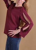 Women's Casual Cutouts on Sleeves Top - vmlfashion-com