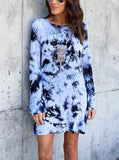 Women's Tie Dyed Mini Long Sleeve Dress - vmlfashion-com