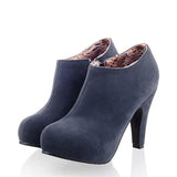 Women's Inside Zipper Chunky Toe Heeled Ankle Bootie - vmlfashion-com