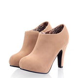 Women's Inside Zipper Chunky Toe Heeled Ankle Bootie - vmlfashion-com