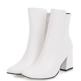 Women's Retro Style Boot Chunky Heels - vmlfashion-com