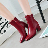 Women's Retro Style Boot Chunky Heels - vmlfashion-com