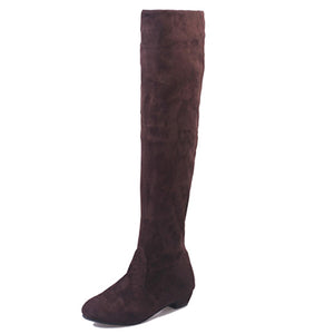 Women's Over Knee Boots with 3.5" Stacked Heels - vmlfashion-com