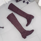 Women's Over Knee Boots with 3.5" Stacked Heels - vmlfashion-com