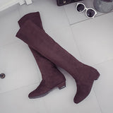 Women's Over Knee Boots with 3.5" Stacked Heels - vmlfashion-com