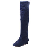 Women's Over Knee Boots with 3.5" Stacked Heels - vmlfashion-com