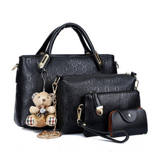 Elegant Design  4 PC Embossed Bag Set - vmlfashion-com