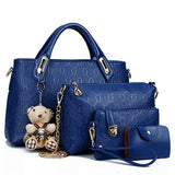 Elegant Design  4 PC Embossed Bag Set - vmlfashion-com