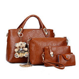 Elegant Design  4 PC Embossed Bag Set - vmlfashion-com