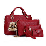 Elegant Design  4 PC Embossed Bag Set - vmlfashion-com