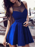 Women Mini Skater Chiffon Insert Sleeveless Dress - vmlfashion-com