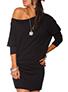 Women's One Shoulde Black Dress - vmlfashion-com