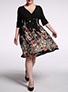 Women's Plus Size Flower Dress - vmlfashion-com