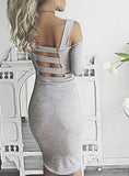 Women's Off Shoulder Bodyfit Dress Back Strap - vmlfashion-com