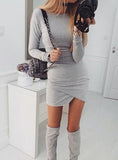 Women Mini Dress Wrap Style Skirt Long Dress - vmlfashion-com