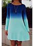 Women's Tie Dye Light Blue and Black Blue Look Dress - vmlfashion-com