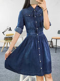 Women Denim hard Dress - vmlfashion-com