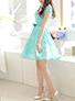 Women's Chiffon Lace Short DressBow Capped Sleeeve Dress - vmlfashion-com