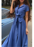 Women Tie Fabric Long Dress - vmlfashion-com