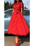 Women Tie Fabric Long Dress - vmlfashion-com