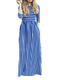 Women's Three Quarter Horizontal Stripe Dress - vmlfashion-com