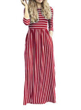 Women's Three Quarter Horizontal Stripe Dress - vmlfashion-com