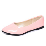 Women's Bootie Toe Patent Leather Flats - vmlfashion-com