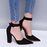 Women's Chunky High Heel Wide Ankle Strap with Buckle - vmlfashion-com