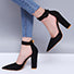 Women's Chunky High Heel Wide Ankle Strap with Buckle - vmlfashion-com