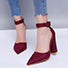 Women's Chunky High Heel Wide Ankle Strap with Buckle - vmlfashion-com