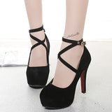 Women's High Heels Crisscross Straps Pointed Heel - vmlfashion-com