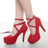 Women's High Heels Crisscross Straps Pointed Heel - vmlfashion-com