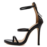 Women's Two Cross Bars High Heel Sandals - vmlfashion-com