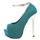 Women's Tweed High Heels Open Toe Heels - vmlfashion-com