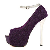 Women's Tweed High Heels Open Toe Heels - vmlfashion-com