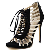 Women's  Gold Strap Gladiator Gold Strap Heels - vmlfashion-com