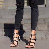 Women' Studded Strappy Stiletto High Heel - vmlfashion-com